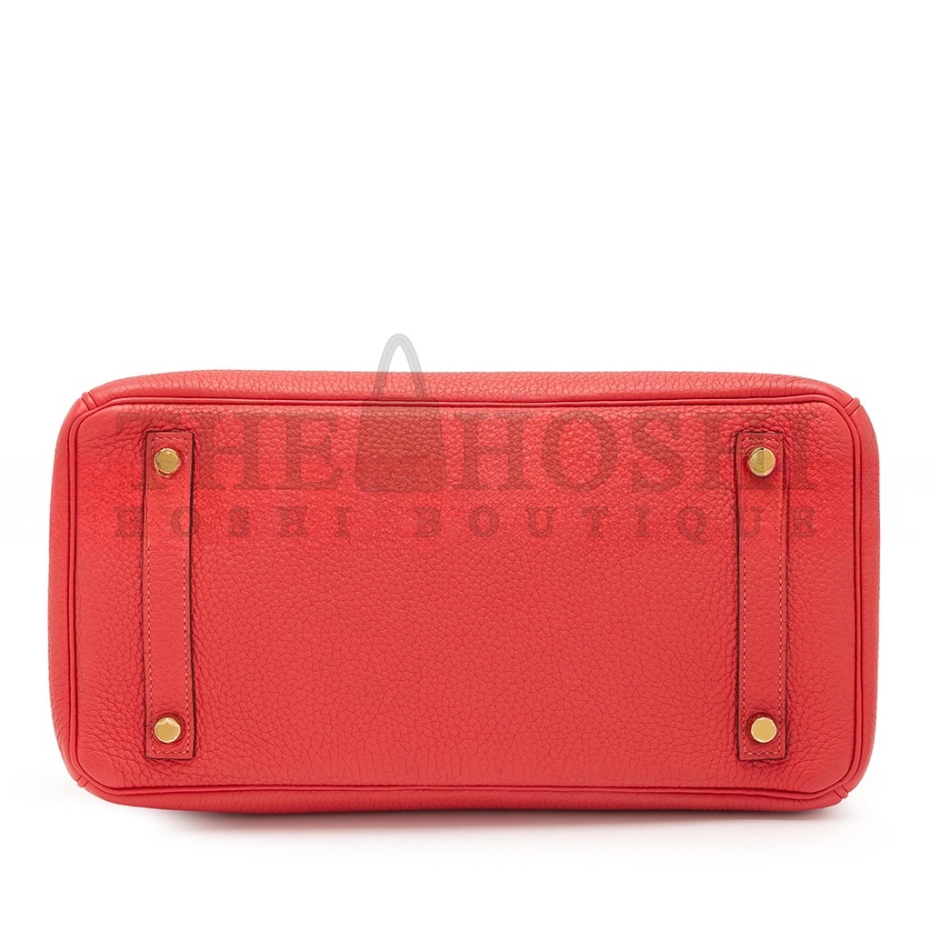 H**me5 BIRKIN 25 TOGO LEATHER RED GOLD BUCKLE BAG 7622672931 (25*20*13cm) Master Quality